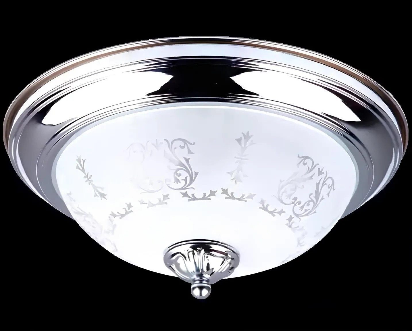 Deckenleuchte Runde Deckenlampe aus Glas in Silber mit elegantem Design