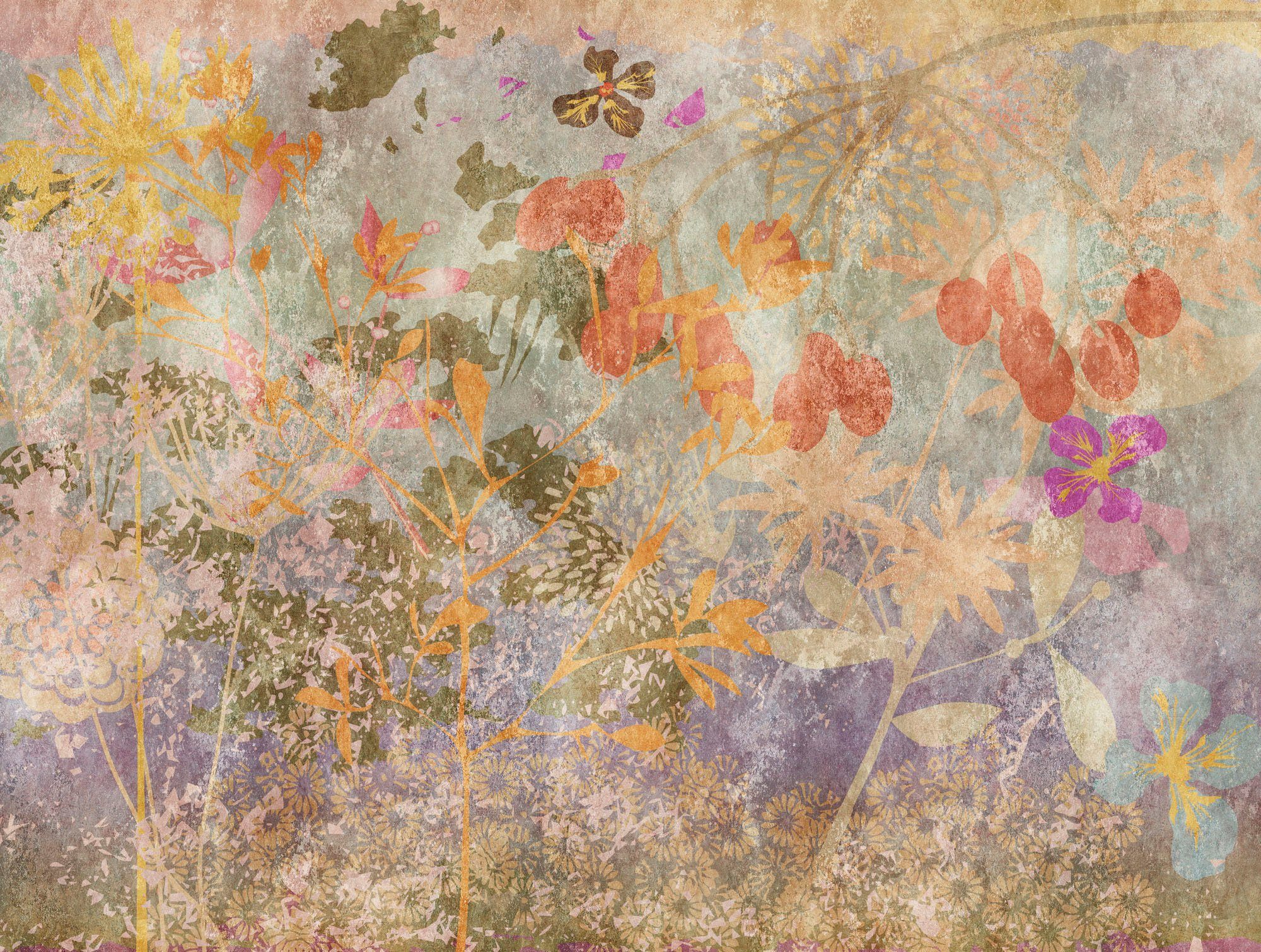 living walls Fototapete The Wall, glatt, Motiv, abstrakt, bedruckt, Fototapete Blume Tapete Abstrakt Tapeten Wohnzimmer Design Wandtapete