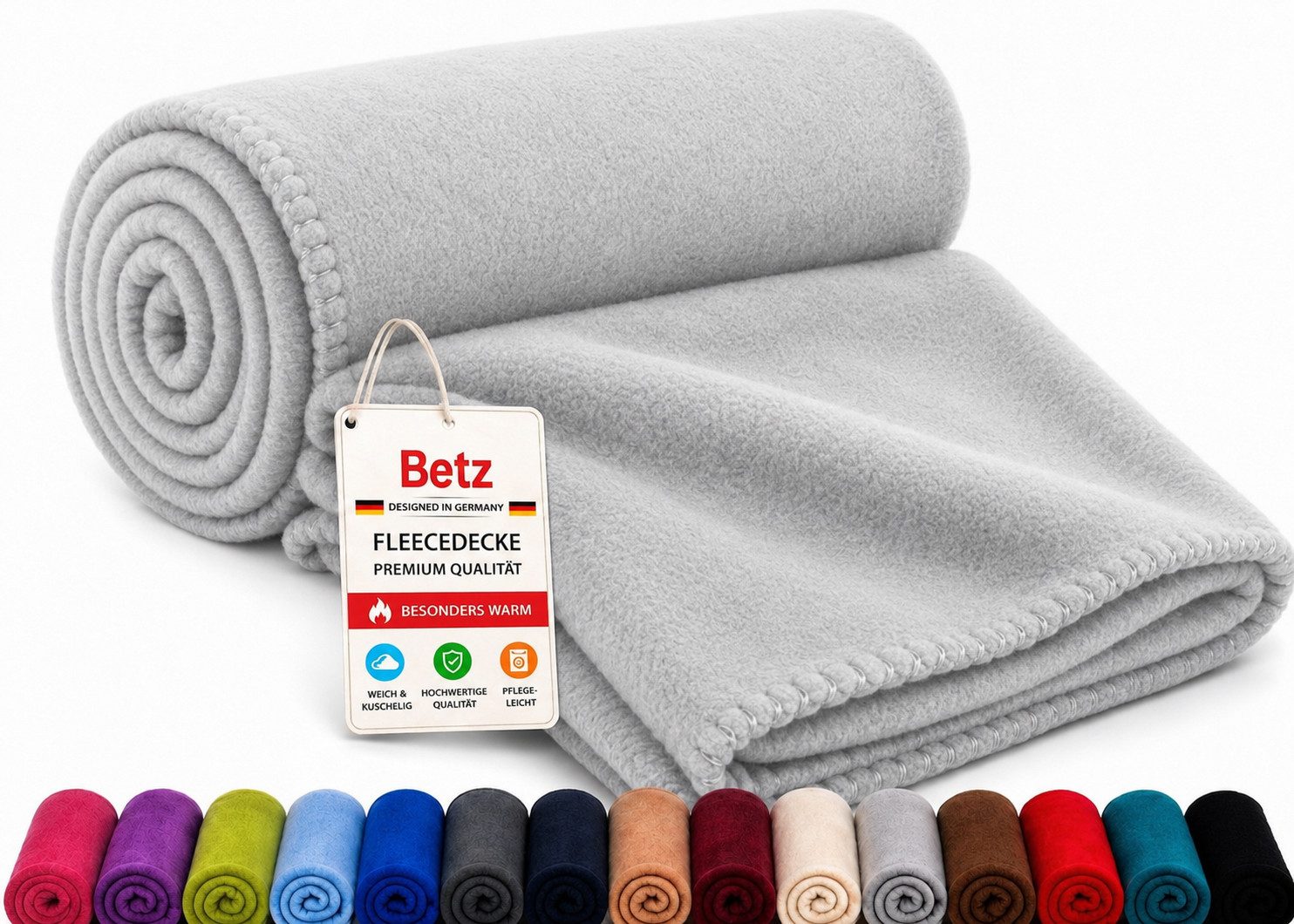 Wohndecke Betz Fleecedecke 130x170 cm 180g/m² – Weiche Wohndecke & Kuscheldecke, Betz, Leicht, wärmend & pflegeleicht