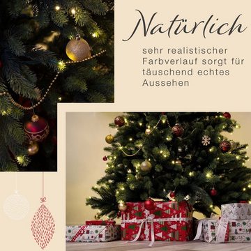 SCHAUMEX Künstlicher Weihnachtsbaum Spritzguss Weihnachtsbaum mit LED Beleuchtung Höhe: 210cm, Nordmanntanne, Sehr hochwertig