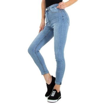 Ital-Design Skinny-fit-Jeans Damen Freizeit Jeansstoff Stretch Skinny Jeans in Blau