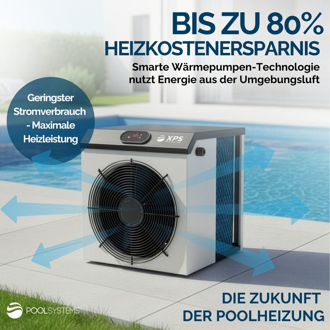 POOLSYSTEMS Pool-Wärmepumpe XPS-35 3,5 kW, 3.500 Watt bei nur 590 Watt Stromaufnahme