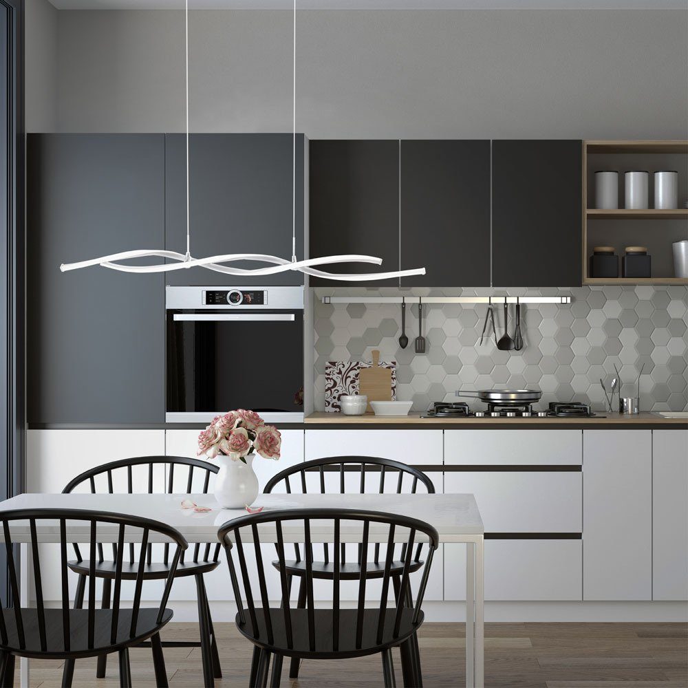 SellTec LED Pendelleuchte LED Pendellampe Welle, stufenlos dimmbar über Wandschalter, 2x LED-Board/ 9 Watt, warmweiß, dimmbar per Wandschalter, Memory Funktion