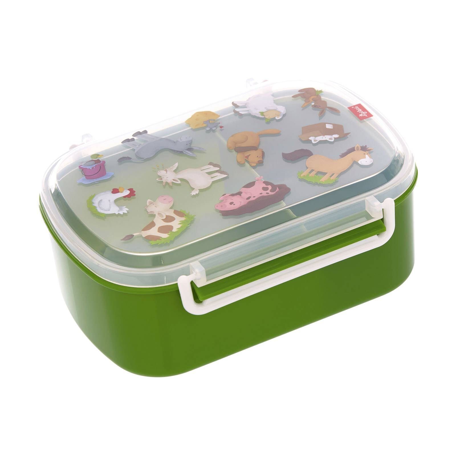 Sigikid Lunchbox Lunchbox 17 x 11 x 7 cm, Polypropylen, (1-tlg), Spülmaschinengeeignet, Motiv-Deckel mit der Hand spülen Farm, grün