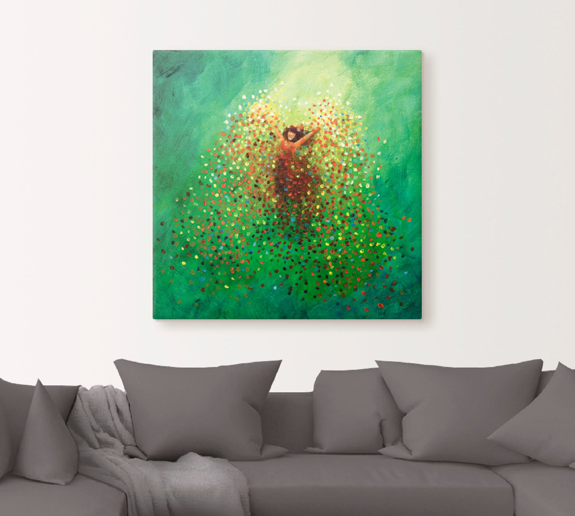 Artland Leinwandbild Sich selbst feiern, Frau (1 St), auf Holzrahmen gespan günstig online kaufen