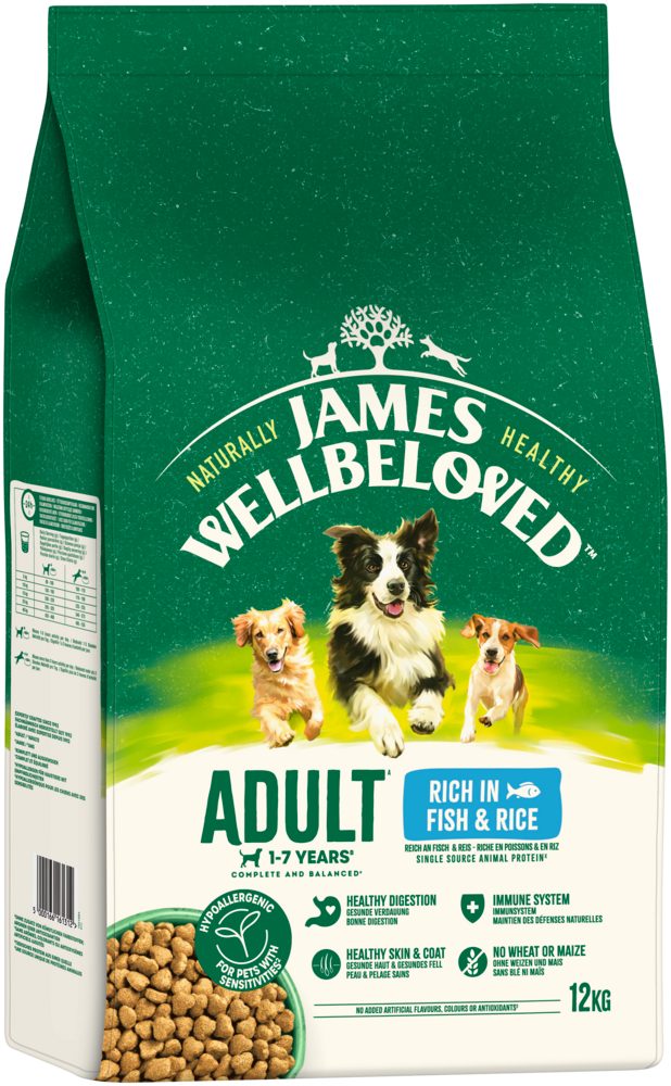James Wellbeloved JAMES WELLBELOVED™ Hund Fisch & Reis 12kg, Trockenfutter für: Hunde