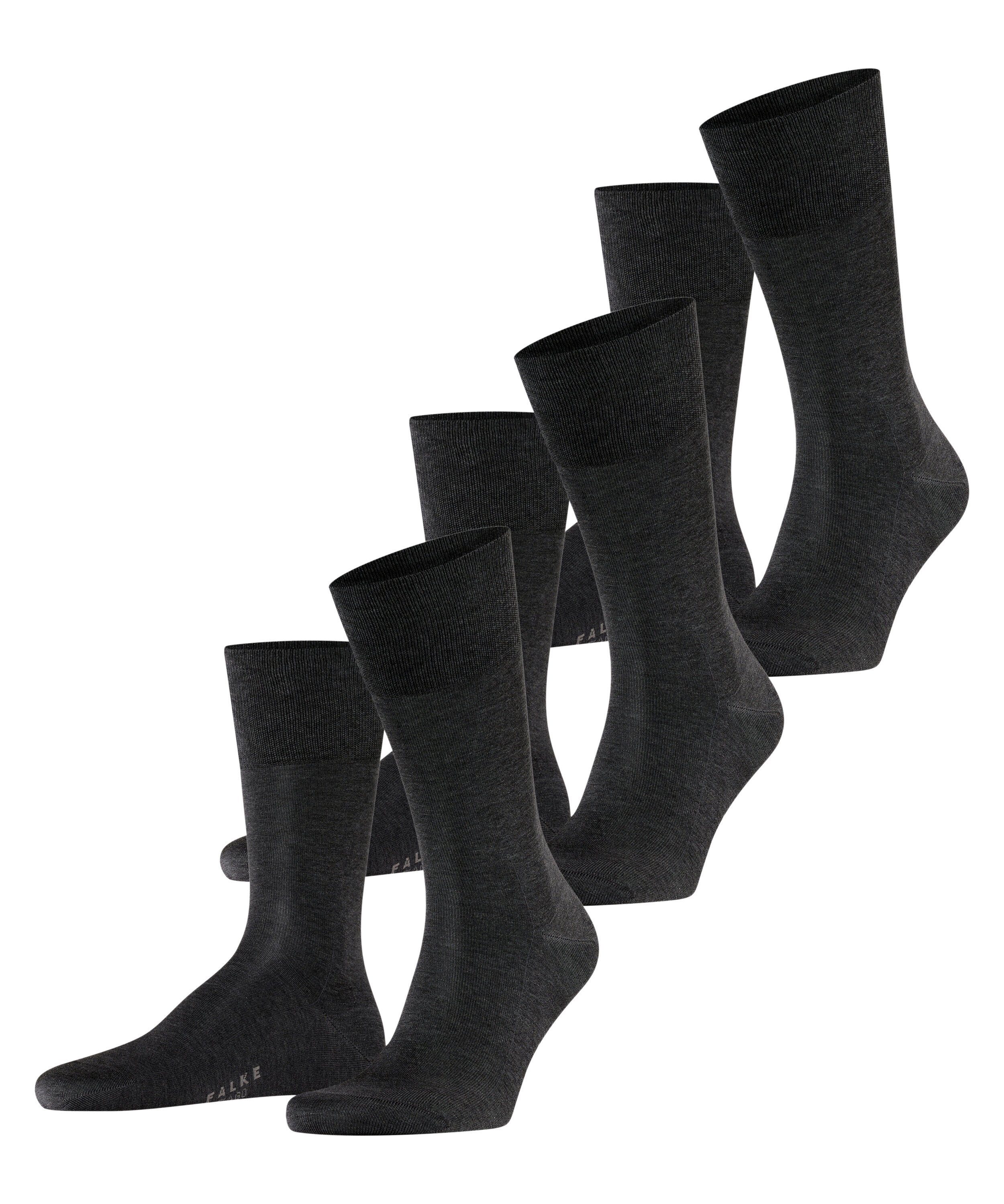 (3095) Tiago (3-Paar) Socken FALKE anthracite 3-Pack mel.