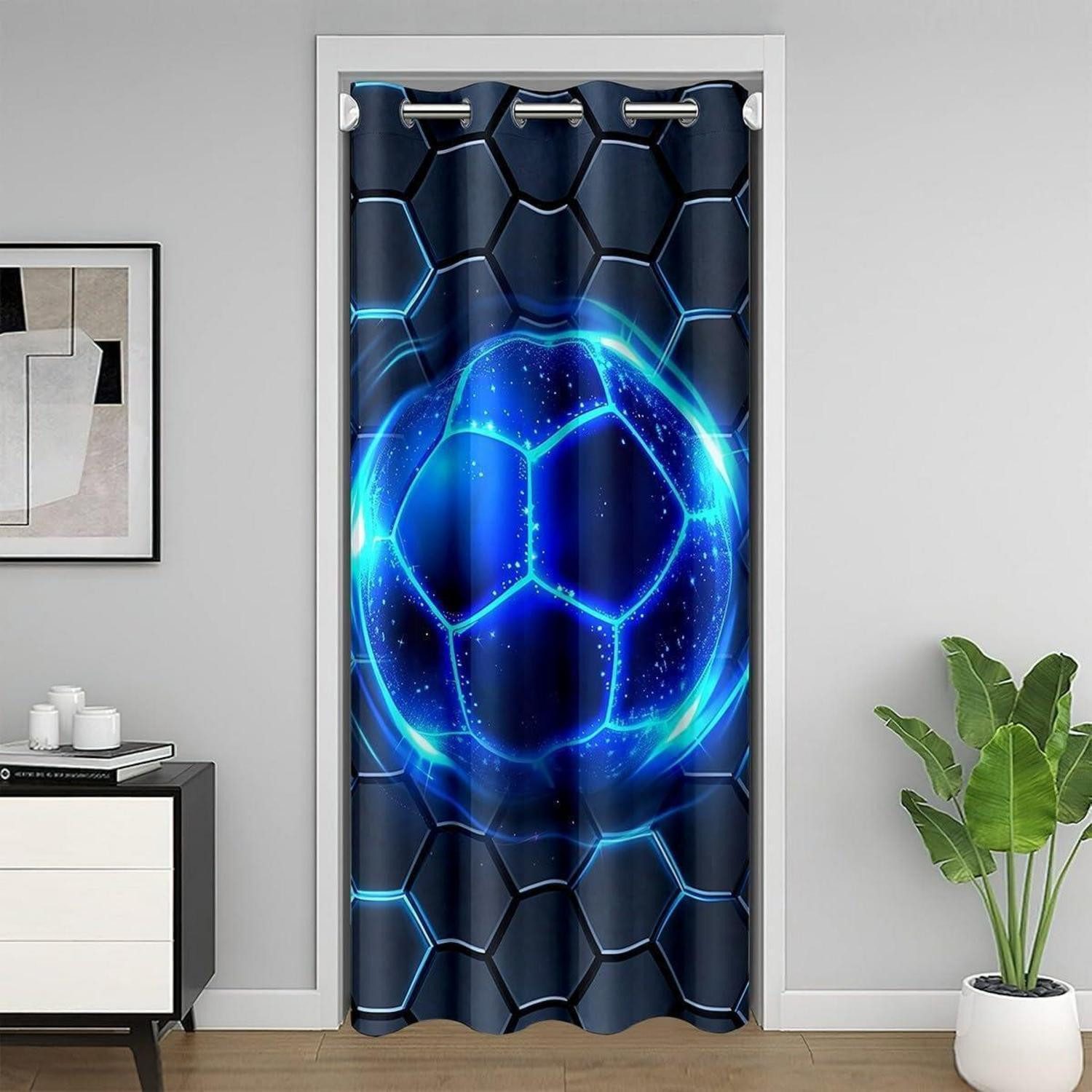 LuxusKollektion Türvorhang Türvorhang Fußball 86x203cm marineblau (1 St)
