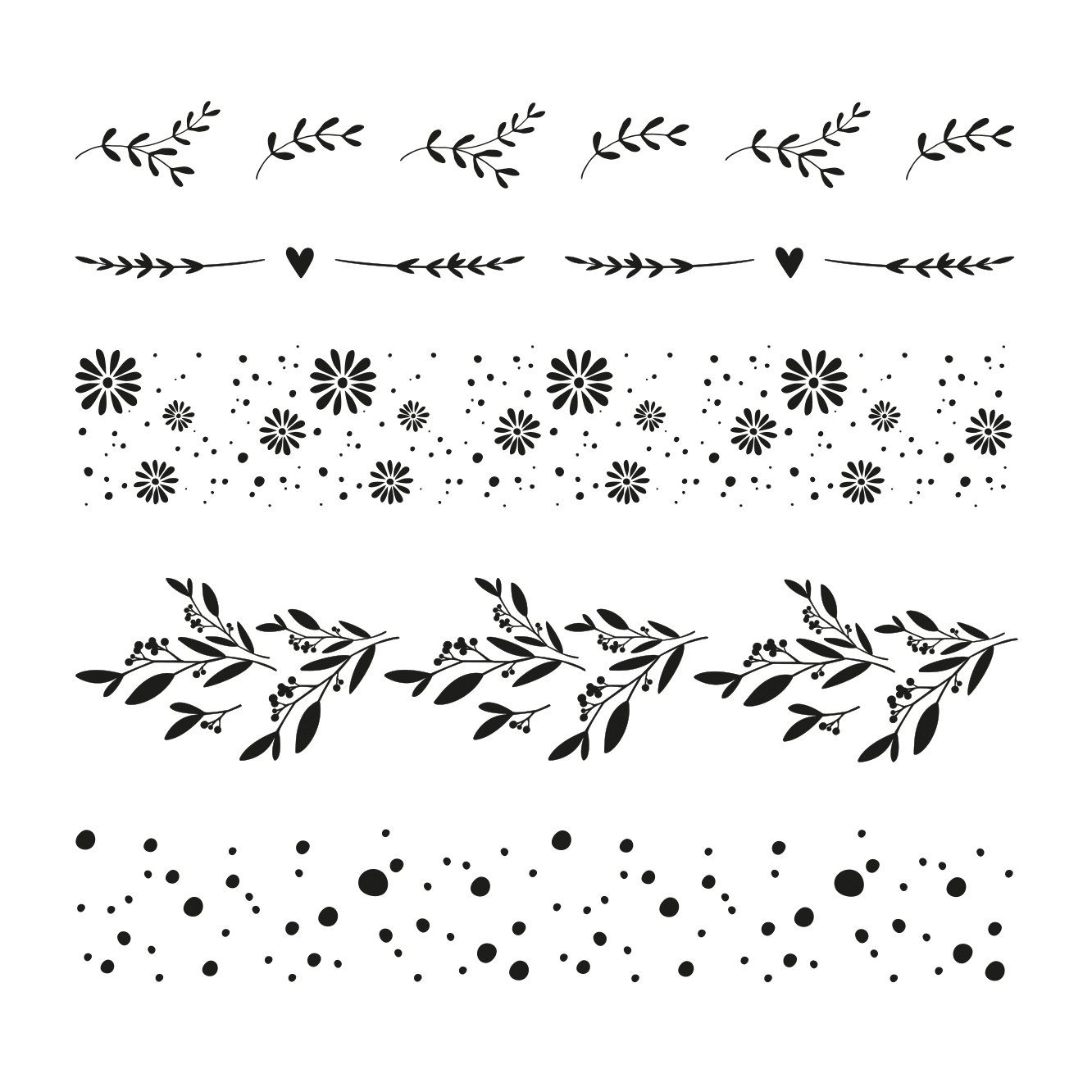 Rayher Марки Blumenmotive, 5 Stück