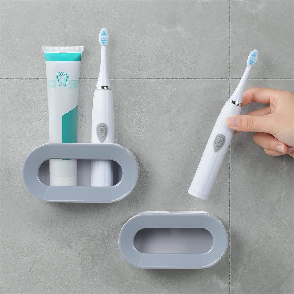 mit für Zahnputzbecherhalter Zahnbürstenhalter Ablaufloch Stück TUABUR 2 wandmontiert, Badezimmer,
