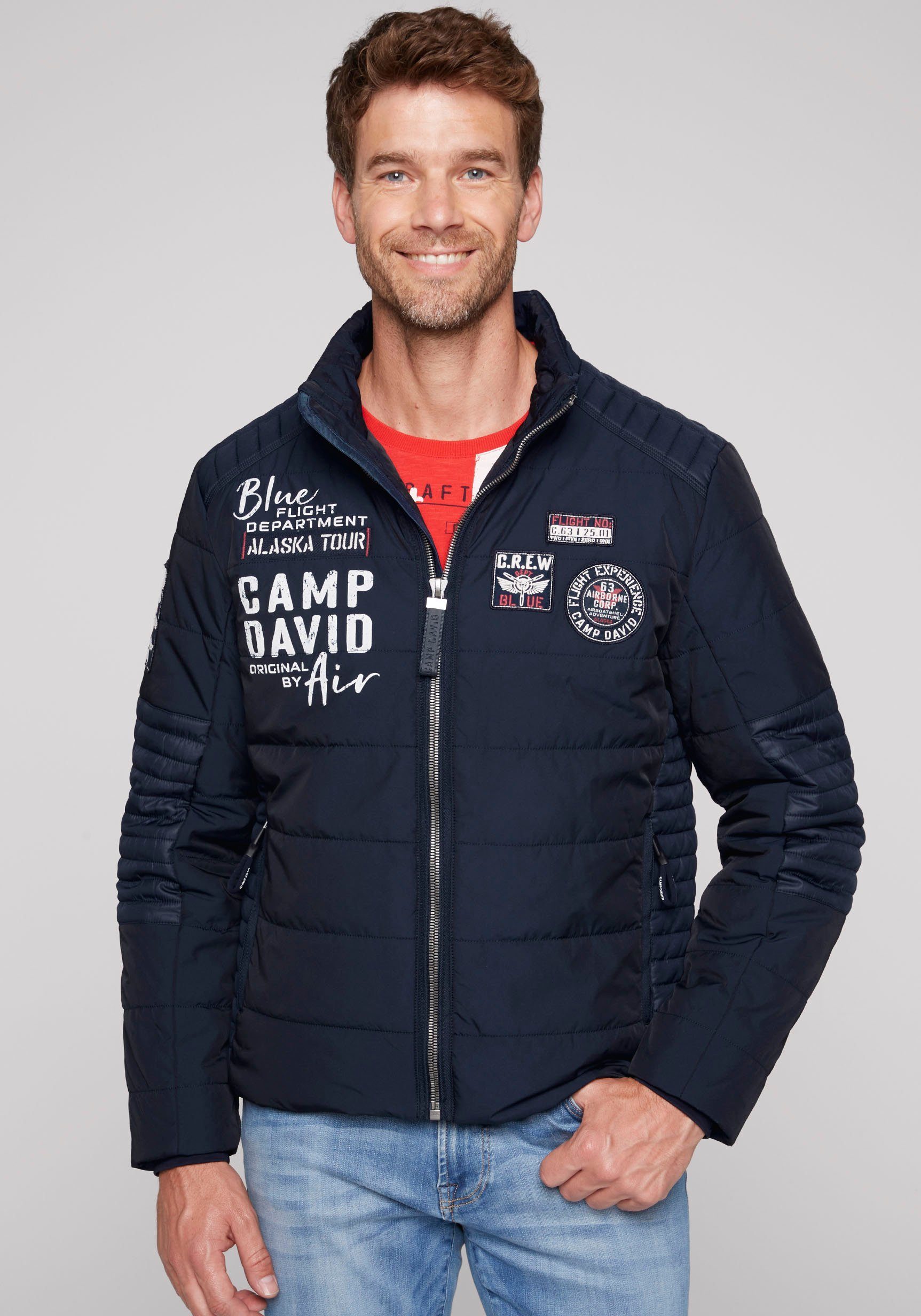 CAMP DAVID Outdoorjacke mit Windbreaker-Bündchen im Ärmel frozen navy