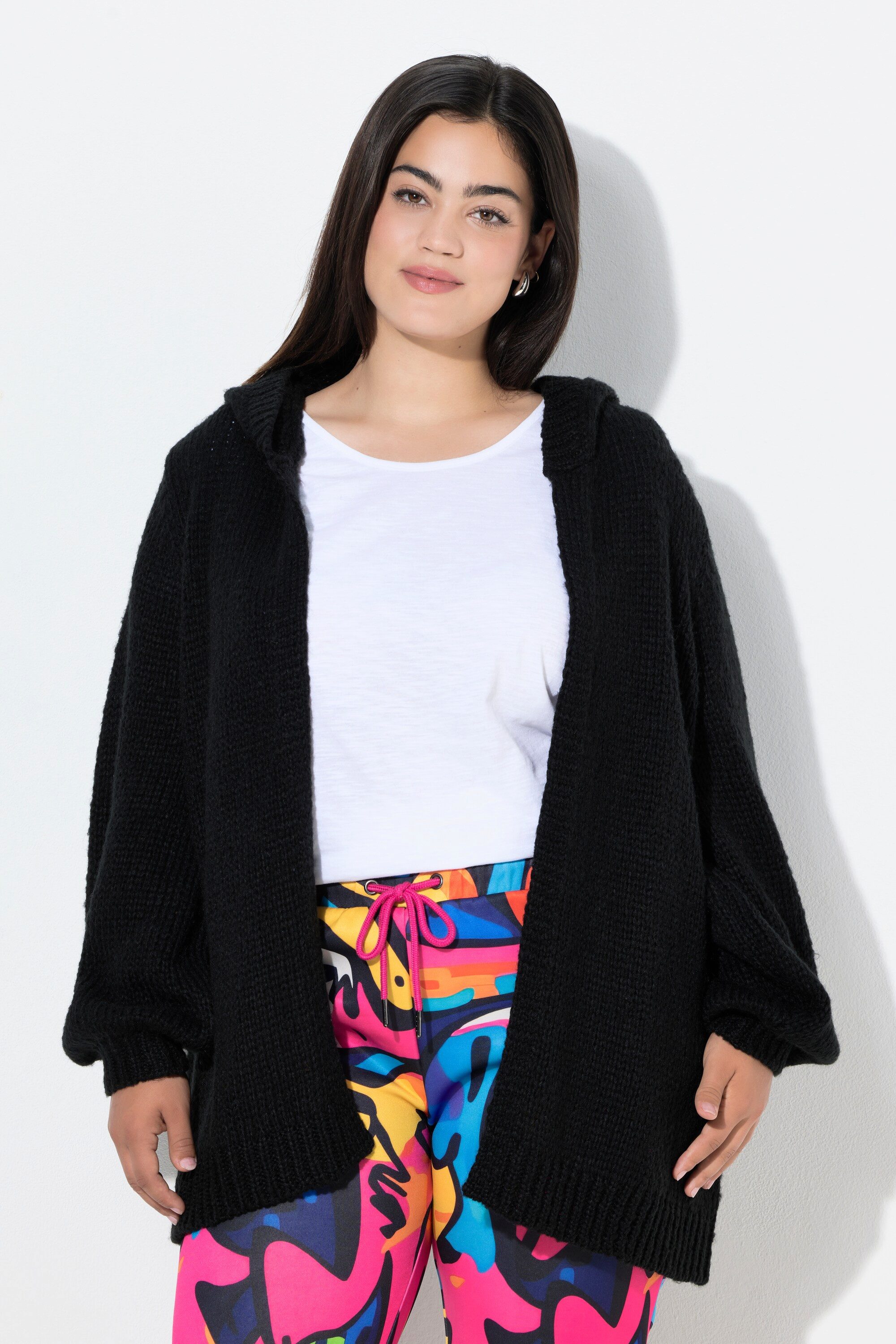 Angel of Style Strickjacke Kapuzen-Strickjacke Straight Fit Ballon-Langarm günstig online kaufen