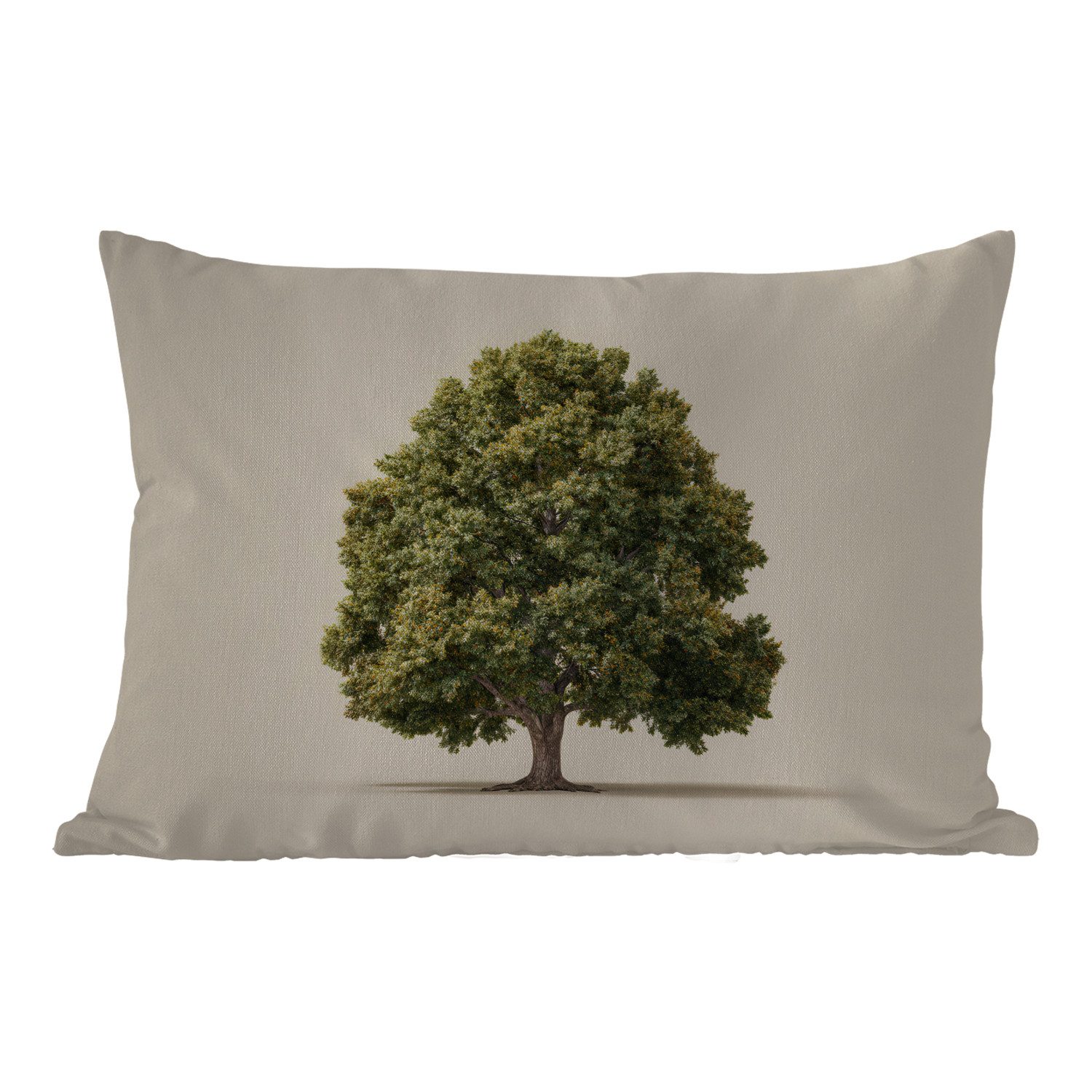 MuchoWow Dekokissen Eichenbaum - Grün - Heller Hintergrund, Outdoor-Dekorationskissen, Kissen, Kissenbezug, 50x30 cm