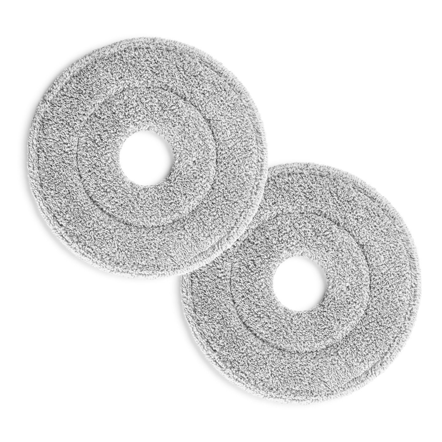 CLEANmaxx Ersatz-Wischtuch 2er-Set grau/weiß Spin-Mopp Reinigungstücher (2-tlg., 24cm Durchmesser)