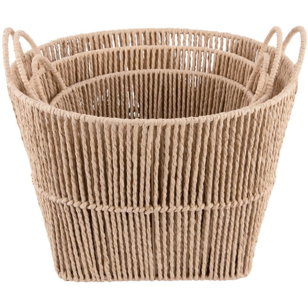 Present Time Aufbewahrungsbox Korb-Set Store Paper Rope Natural (3-teilig)