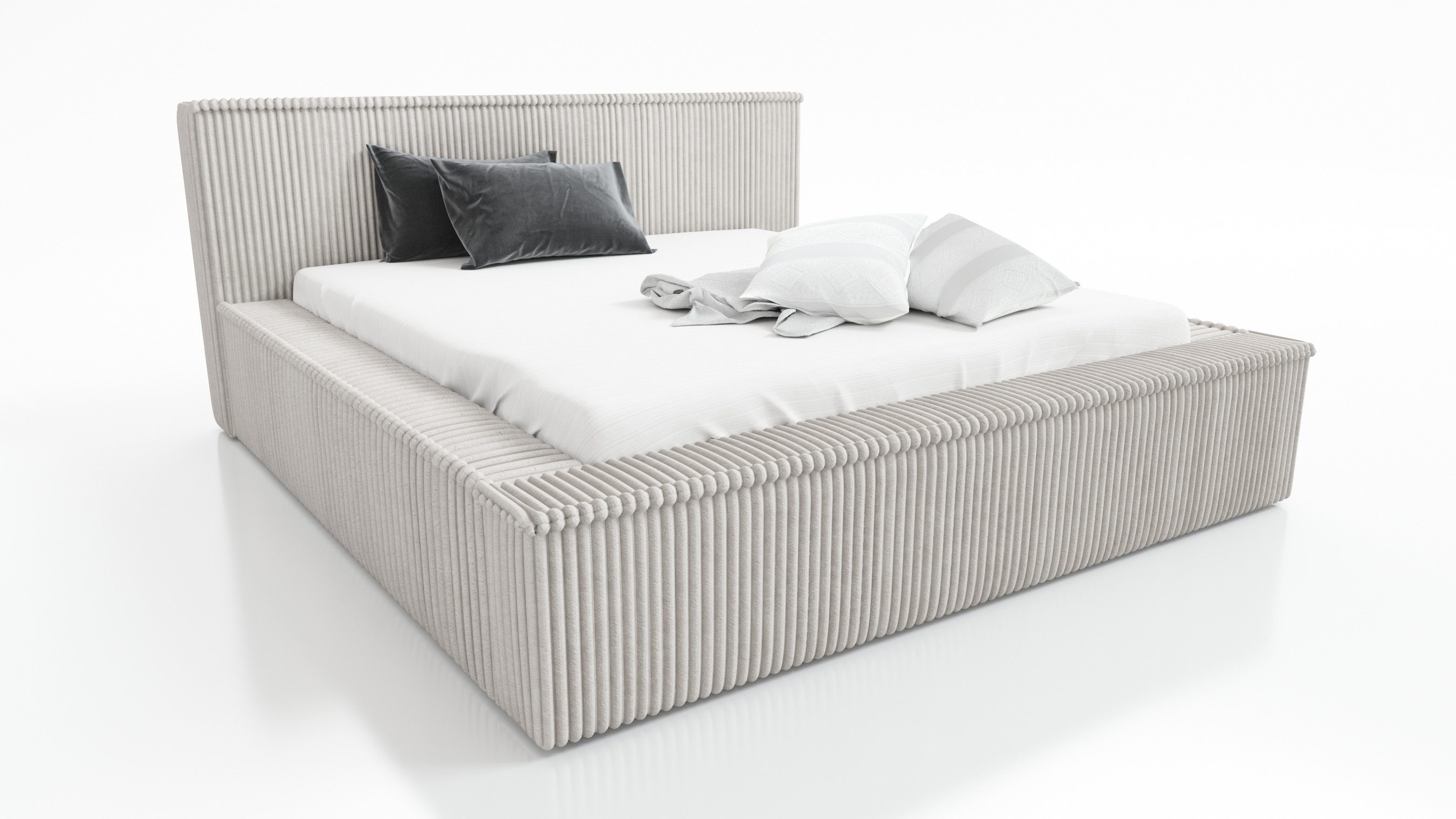 A&J MöbelLand GmbH Polsterbett RIO mit Lattenrost und Bettkasten. (Bett mit günstig online kaufen