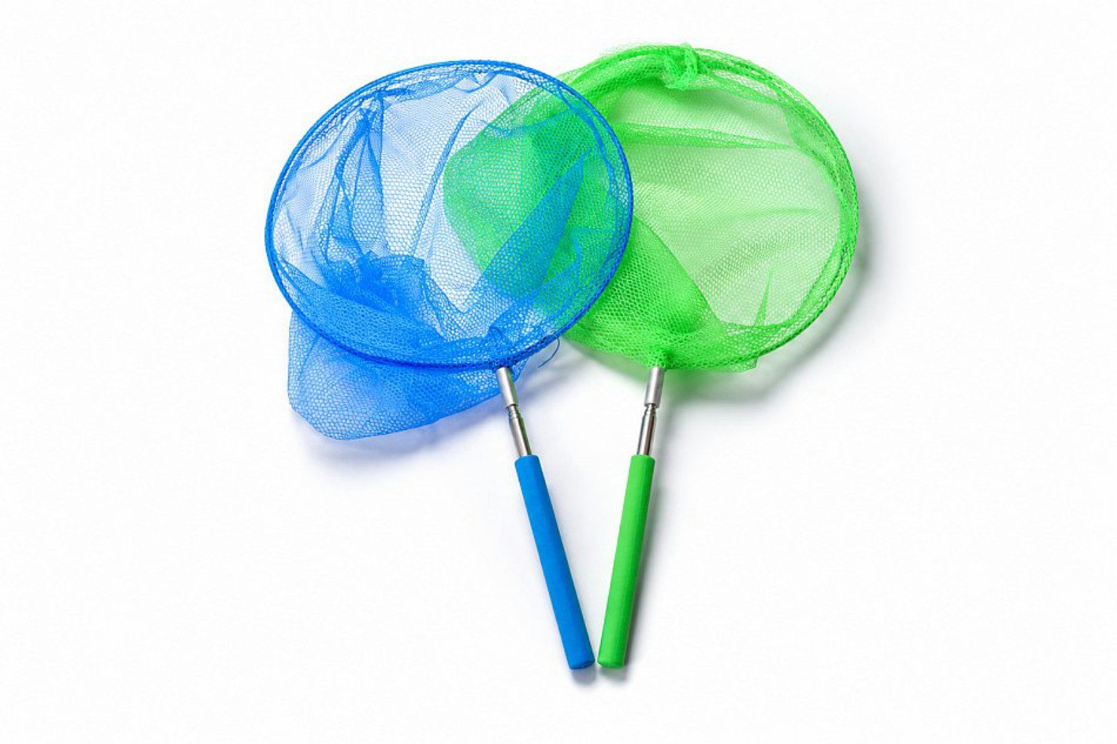 Koopman Kescher Strandspielzeug 19x35 cm KLEIN 2 er Set (Set, 2-St., Packung), 2er Set, Teleskopstiel, Blau + Grün, ausziehbar, Kinder