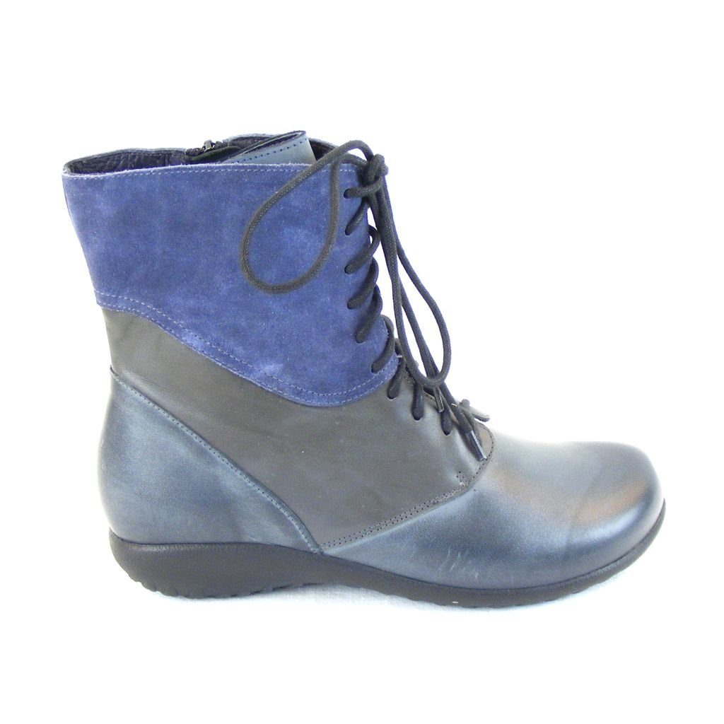 Fußbett Echt-Leder 16032 blau Damen combi Stiefelette grau NAOT Stiefeletten Naot Atopa Schuhe