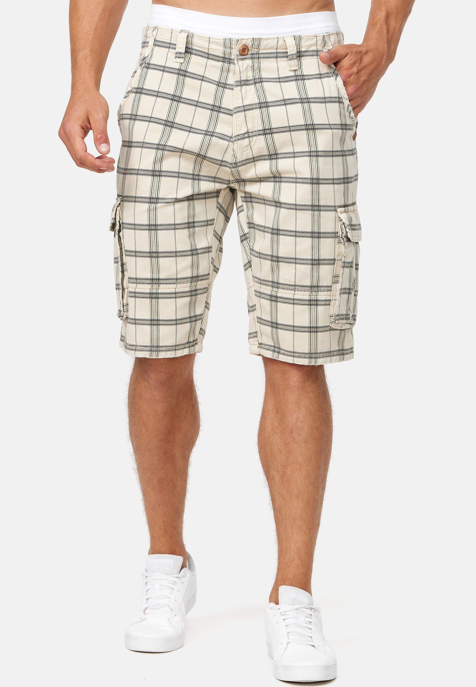 Indicode Cargoshorts Monroe Cargo Fog Check | Cargoshorts