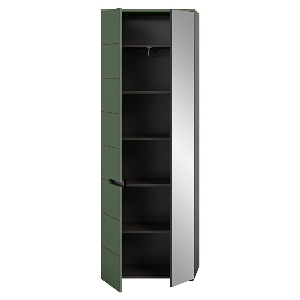 Lomadox Garderobenschrank CORTANA-158 65 cm breit, Grün & Grau