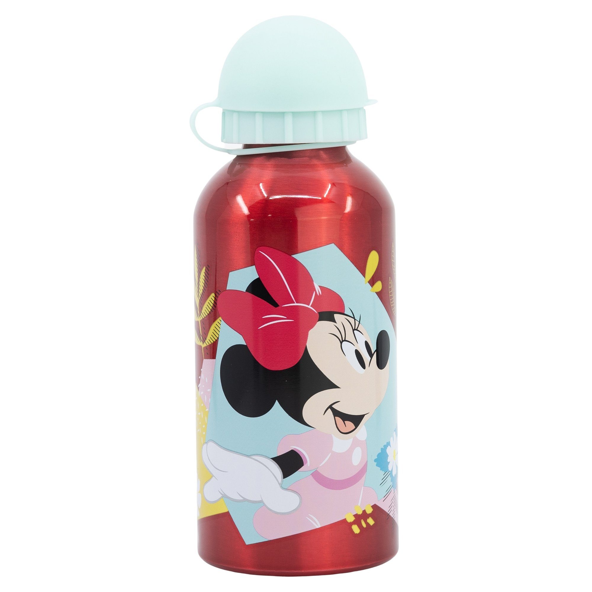 Minnie (4-tlg), teiliges Disney Löffel Lunch Alu-Trinkflasche Set, - Disney 4 Lunchbox Gabel Maus Brotdose
