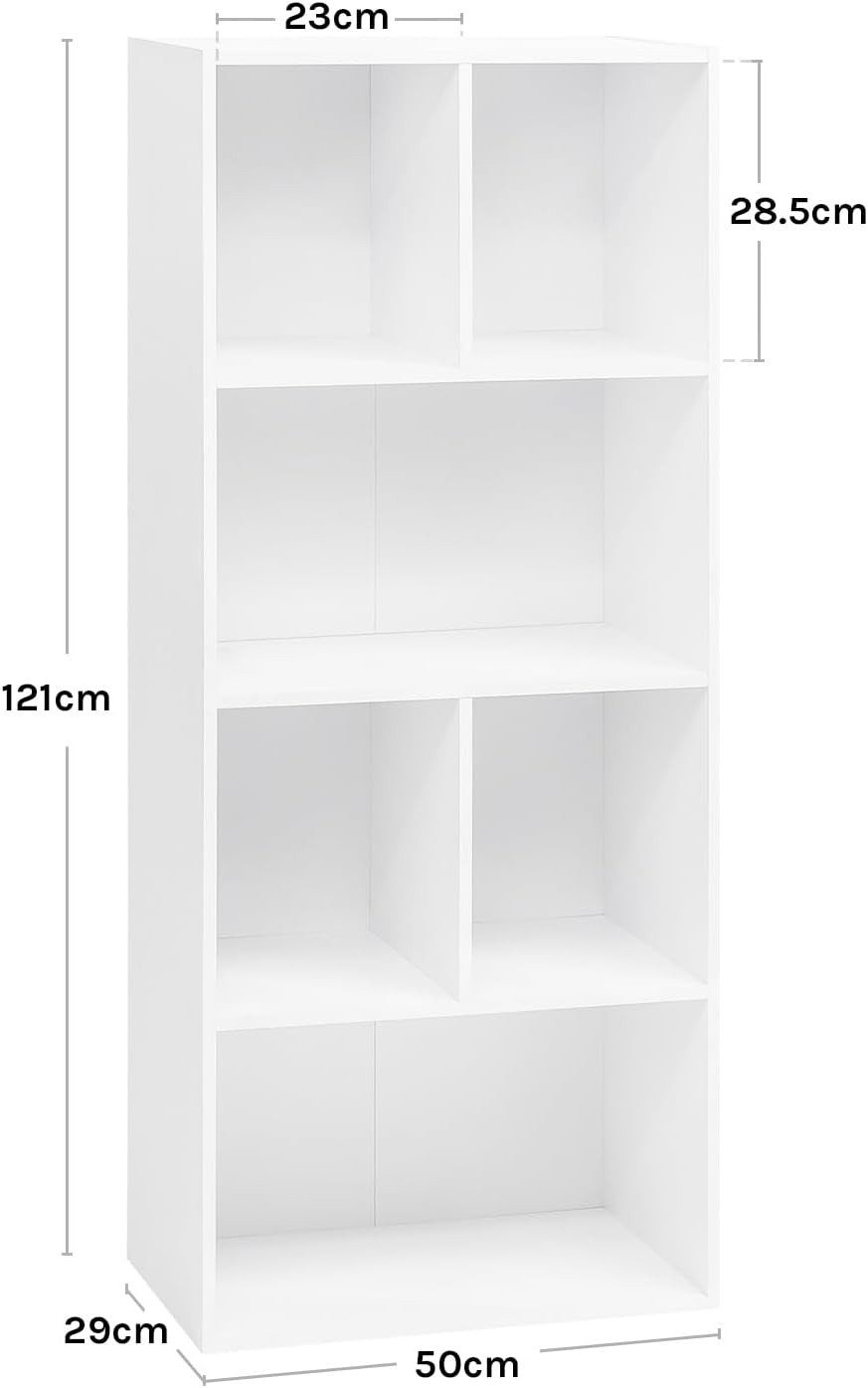 Woltu Bücherregal, 1-tlg., Raumteiler Büroregal, MDF, 6 Fächer, 50x29x121cm