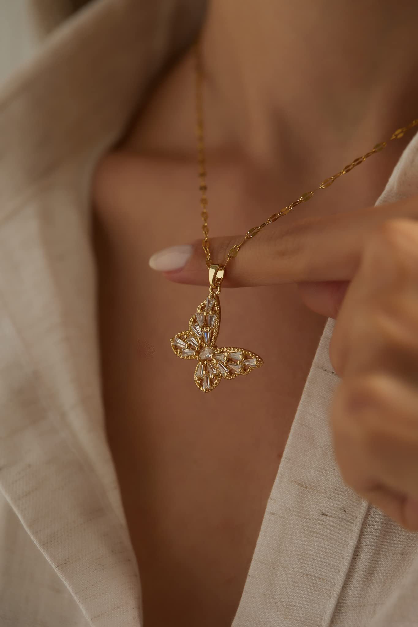 Einzelstück Kette mit Anhänger Butterfly Sparkle günstig online kaufen
