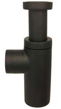 dirks-traumbad Siphon Siphon für Waschbecken Schwarz Messing Flaschnesiphon Waschtisch Geruchsverschluss Rohrensiphon verstellbar