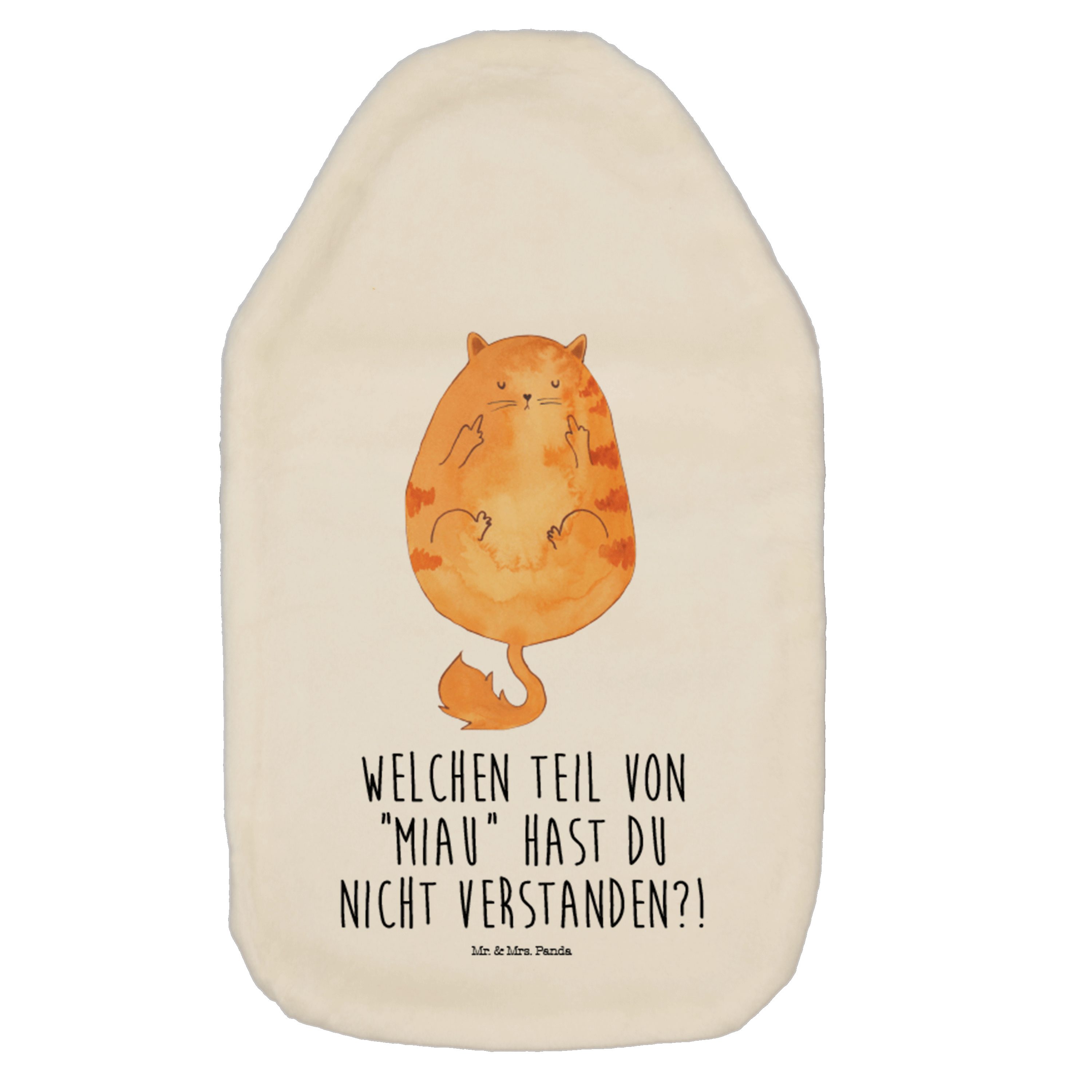 Mr. & Mrs. Panda Wärmflasche »Katze Mittelfinger Weiß Geschenk