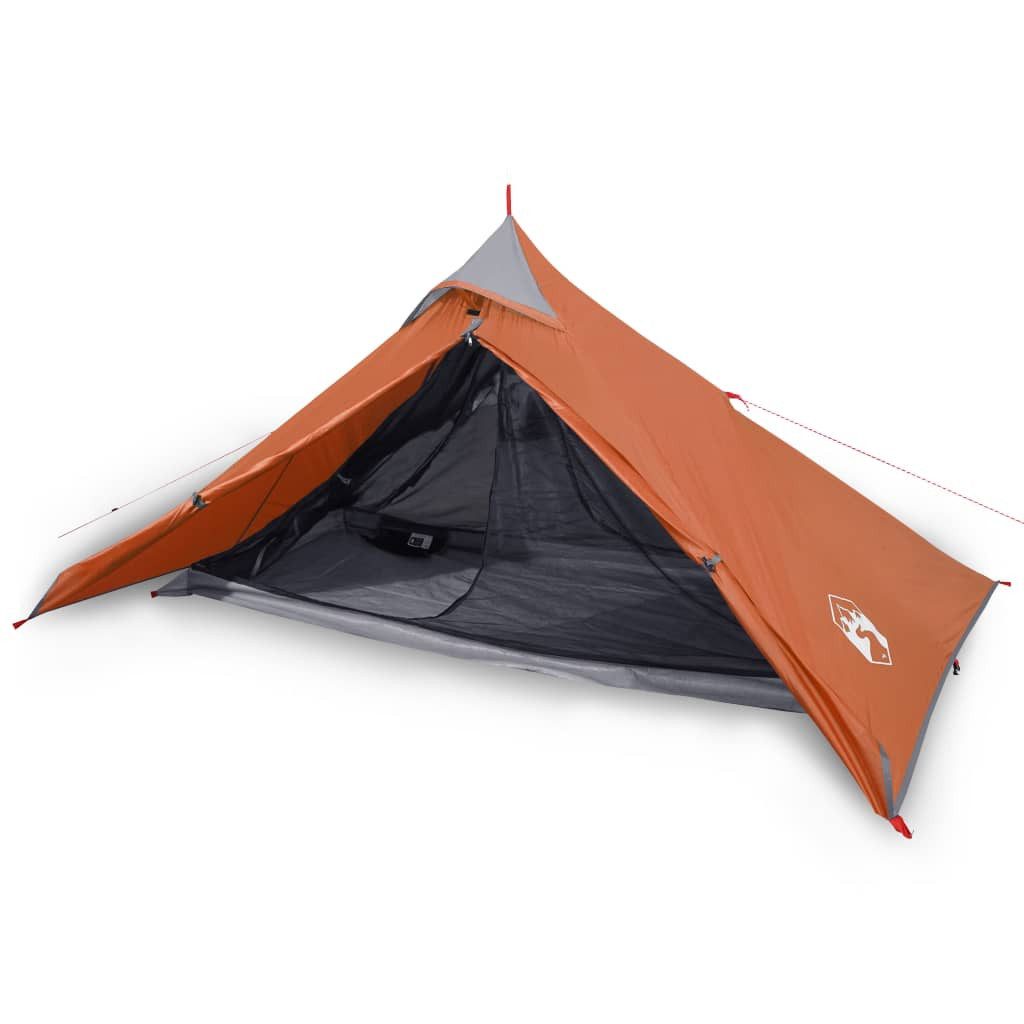 Kuppelzelt NA Campingzelt Keilzelt Ferienzelt 1 Person Grau Orange 255x153x130