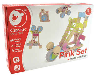 CHiLA Konstruktions-Spielset Classic Builder, (Pink Set, 57 St)
