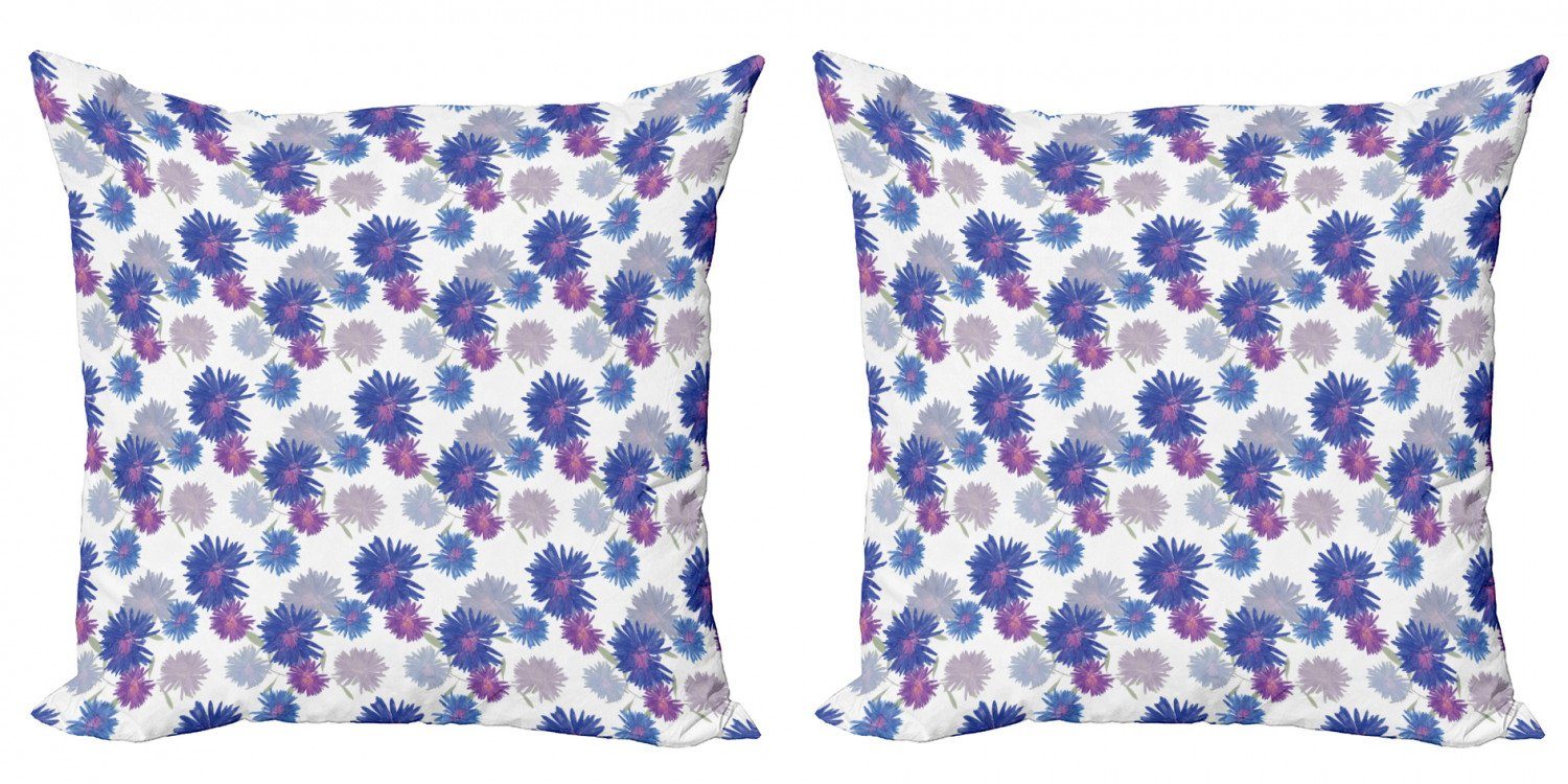 Kissenbezüge Modern Accent Doppelseitiger Digitaldruck, Abakuhaus (2 Stück), Aster Blühende Gänseblümchen Entwurf