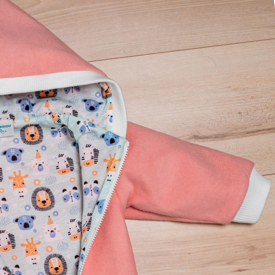 suebidou Fleeceoverall Wollfleece Overall mit Zwergenkapuze Wagenanzug Baby Overall – Bild 5 von 5