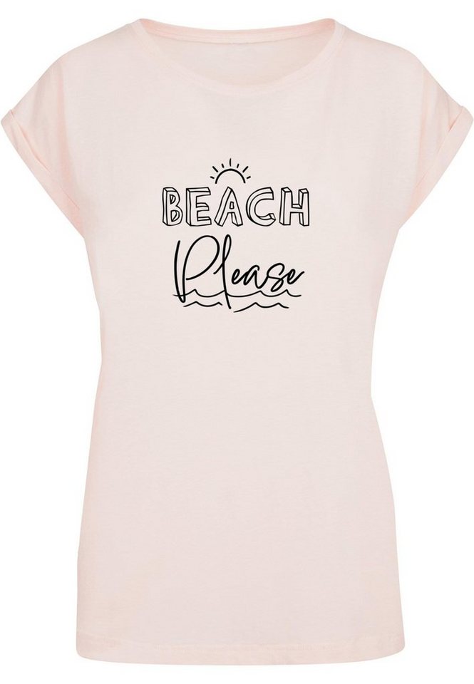 Merchcode T-Shirt Damen Ladies Beach Please Extended Shoulder Tee (1-tlg)