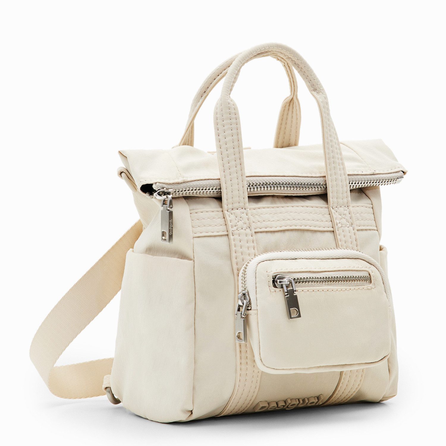 Freizeitrucksack Desigual Damentasche/Rucksack 2in1 Voyager Micro blanco roto