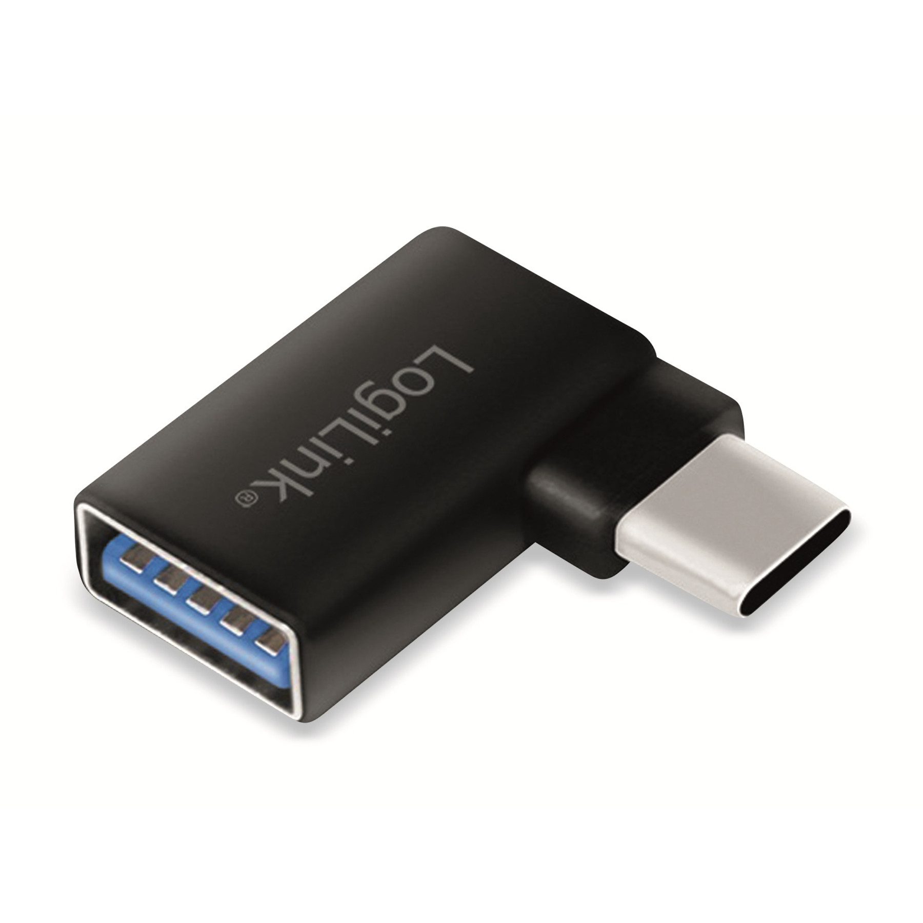 LogiLink LOGILINK USB-Adapter AU0055, schwarz, USB-C auf USB-A, 90° gewinkelt USB-Adapter