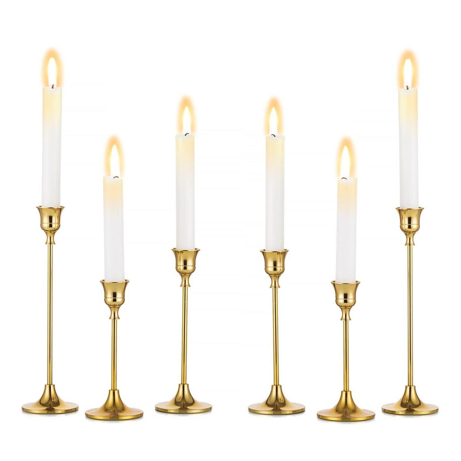 LuxusKollektion Kerzenständer Kerzenständer Gold 6er Set versch. Höhen (2 St)