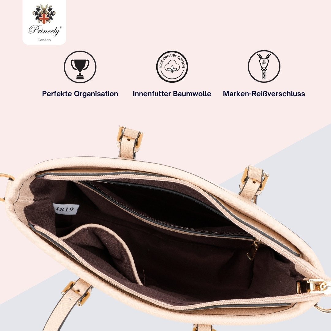 Princely London Handtasche Beverly Small - Handtasche - Kleine Shopper-Tasche mit Schultergurt