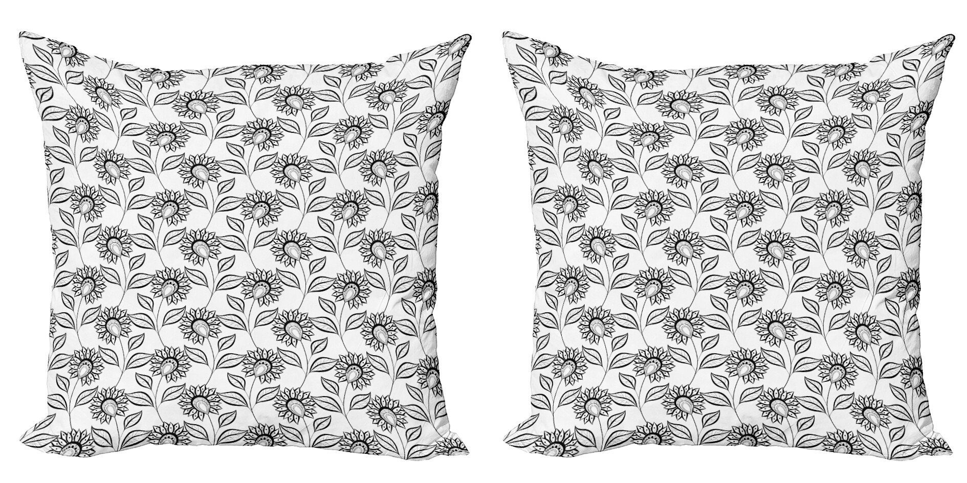 Kissenbezüge Modern Accent Doppelseitiger Digitaldruck, Abakuhaus (2 Stück), Orientalisch Umreißen Blumen-Kunst