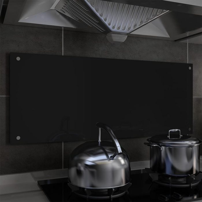 möbelando Küchenrückwand 298279 aus Hartglas in Schwarz. Abmessungen (BxH) 100x40 cm