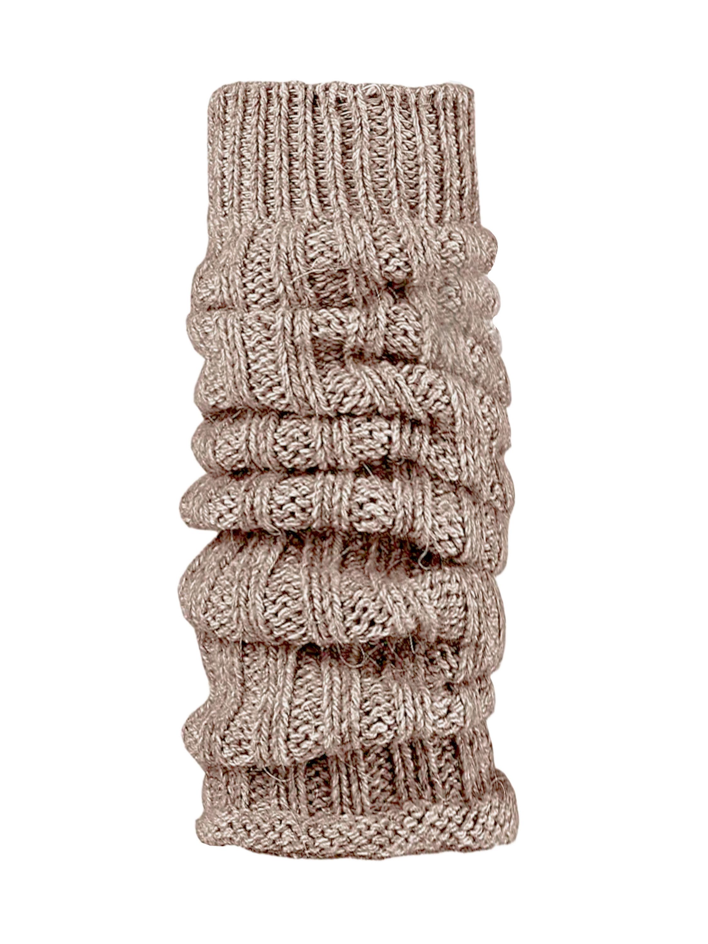 HomeOfSocks Beinstulpen Beinstulpen, Alpaka, unifarben, 40% Wolle, Damen & Grobstrick, Höhe verstellbar, mit Gummibund