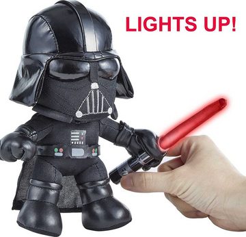 Mattel® Kuscheltier Disney Star Wars Film GXB31 - Darth Vader Plüschfigur (ca. 19 cm) mit aufleuchtendem Lichtschwert