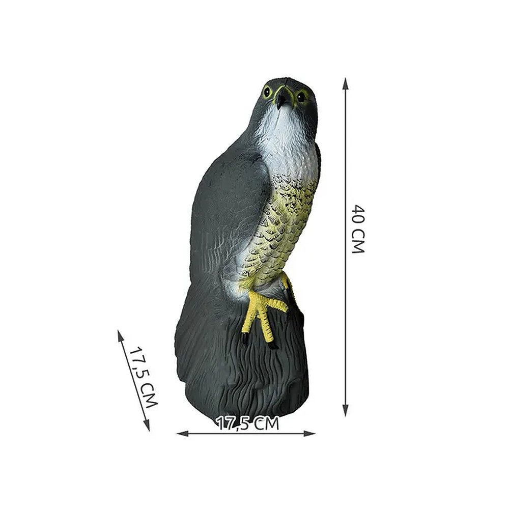 Repest Tierabwehr-Attrappe Falkenattrappe Vogelscheuche, (Spar-Set, 1-St., 17,5x17,5x40 cm robust), Realistisch, wetterfest, UV-beständig, beschwerbar