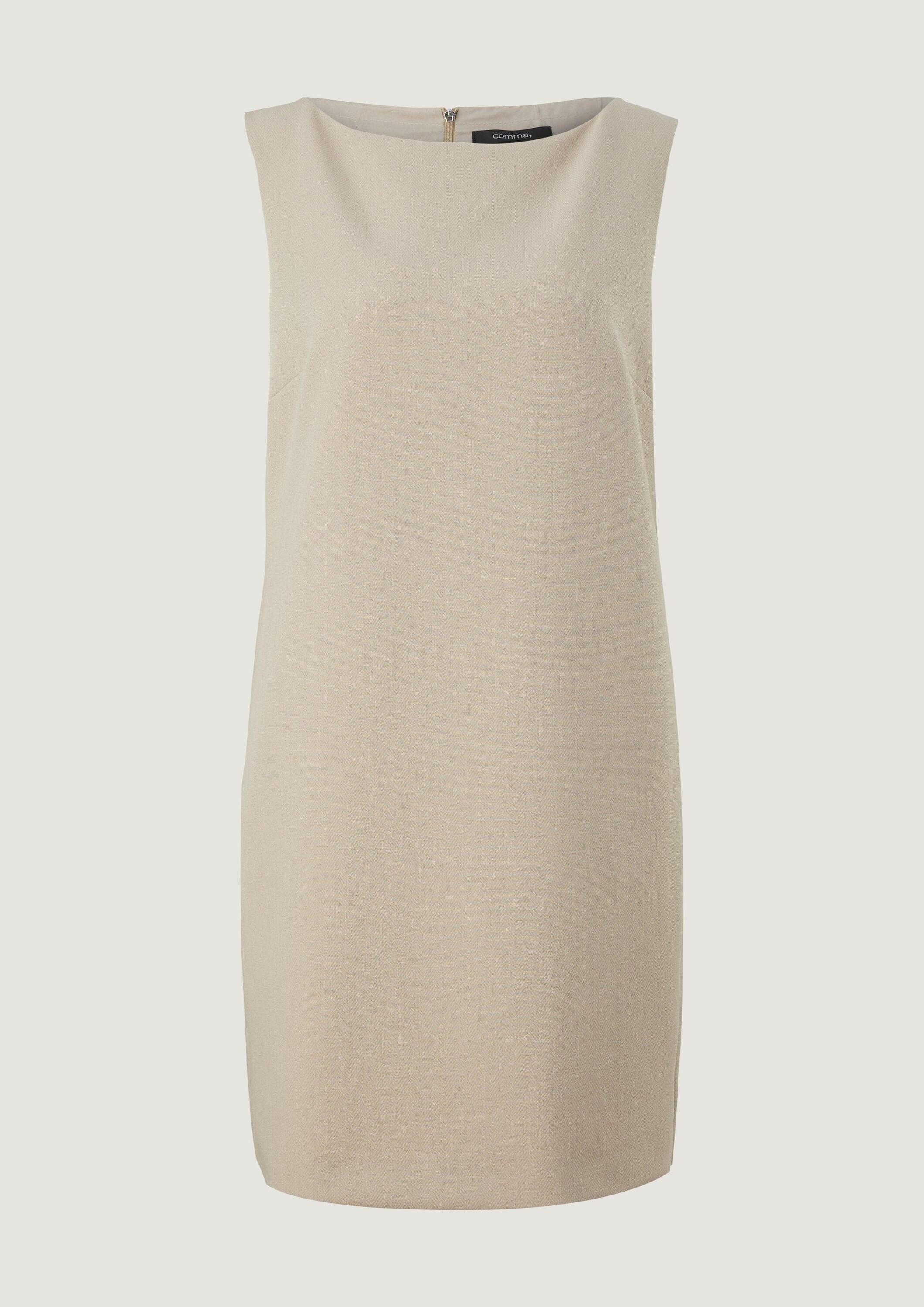 comma Minikleid Kleid Businesskleid mit Fischgrat-Muster