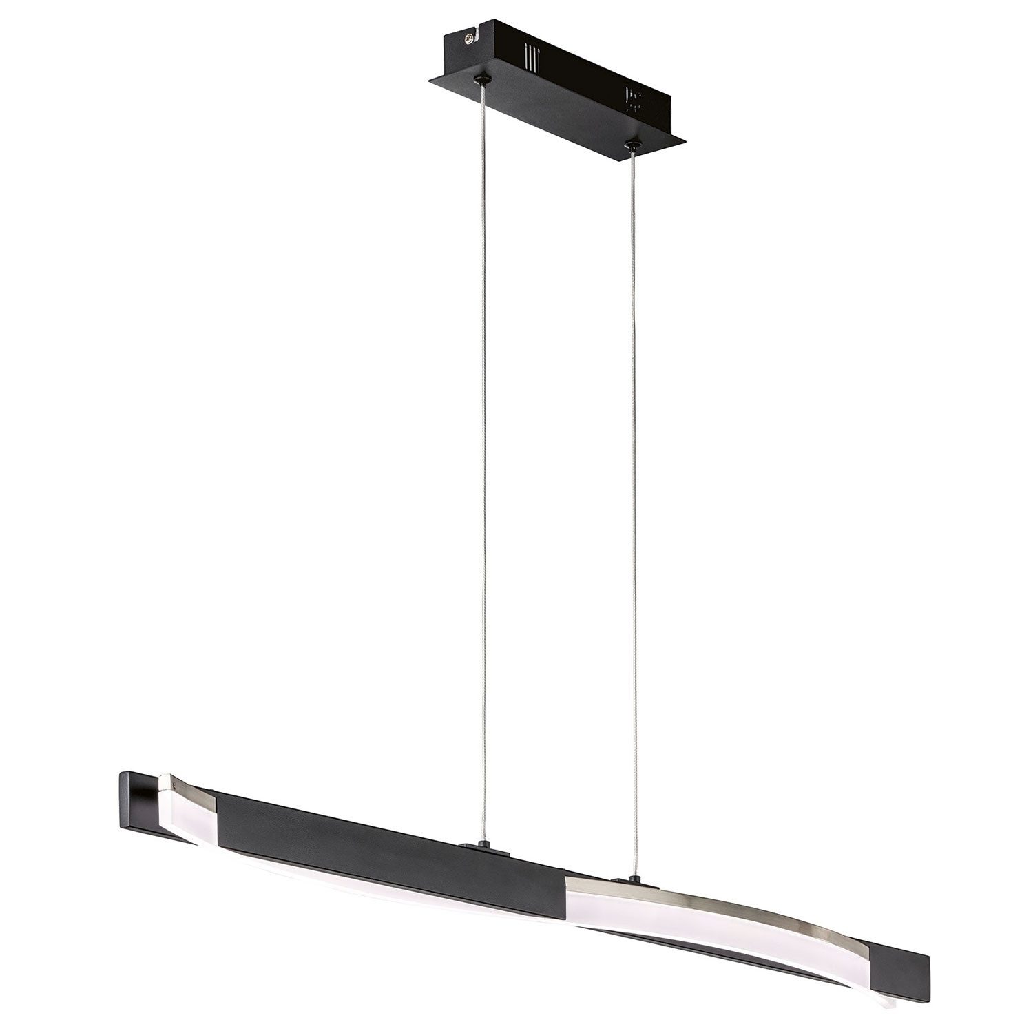 FISCHER & HONSEL LED Pendelleuchte BRIDGE, 1-flammig, Sandschwarz, Metall, Dimmfunktion, Höhenverstellbar, LED fest integriert, Extra-Warmweiß, B 95 x H 100 cm