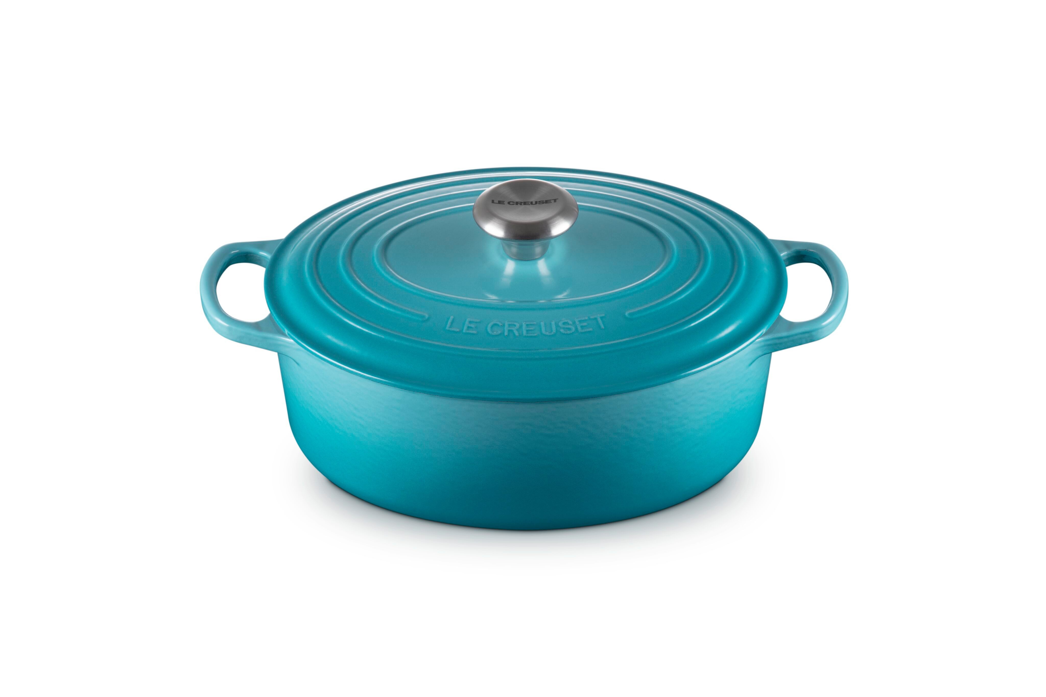 LE CREUSET Bräter Gusseisen-Bräter mit Deckel, Oval, Gusseisen, Ø 27 cm, Karibik, 21178271702430