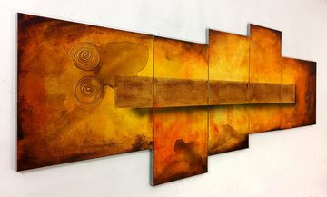 WandbilderXXL XXL-Wandbild Golden Heat 240 x 100 cm, Abstraktes Gemälde, handgemaltes Unikat