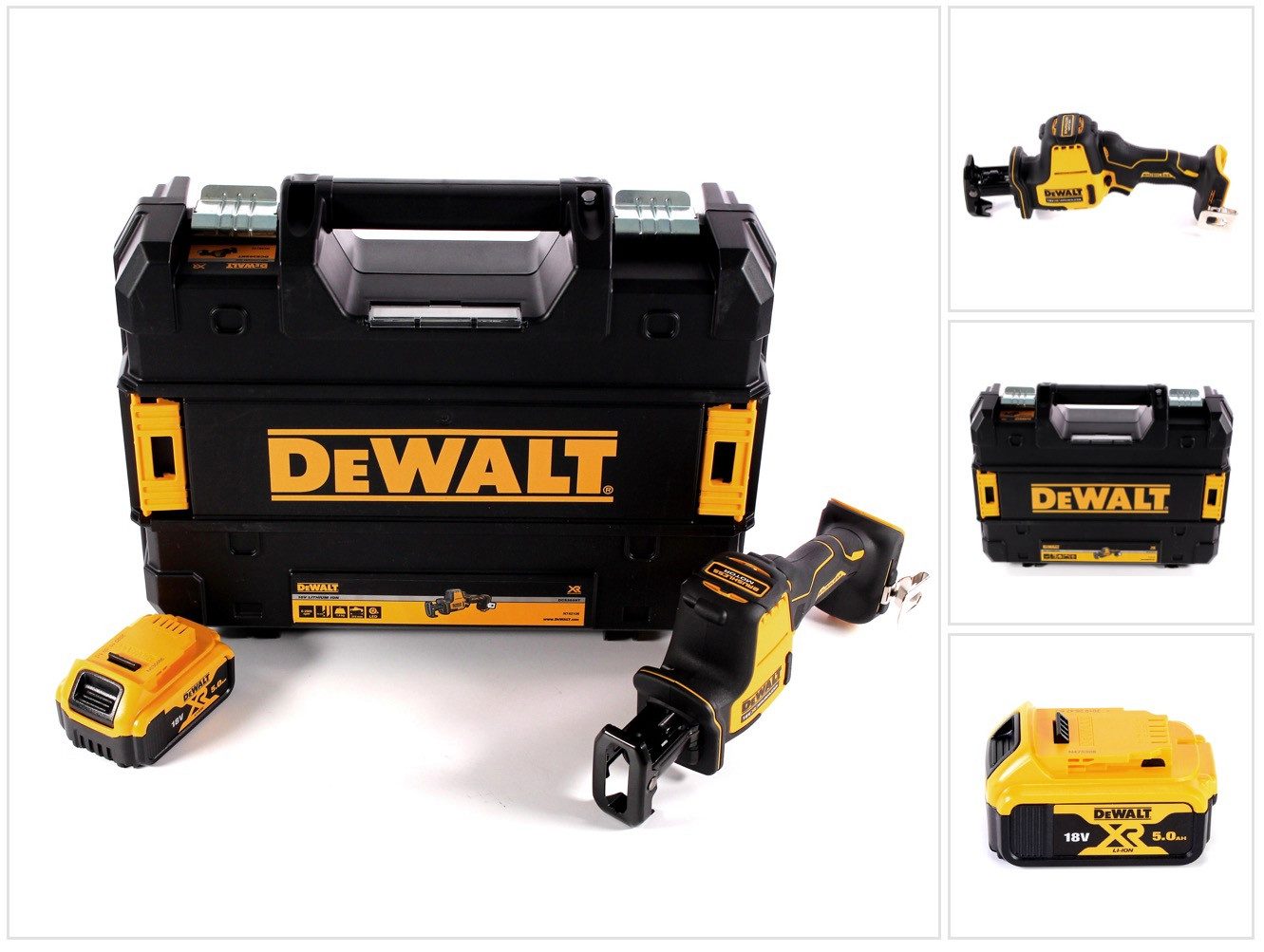 DeWalt Akku-Reciprosäge DCS 369 NT Akku Säbelsäge 18 V + 1x Akku 5,0 Ah + TSTAK