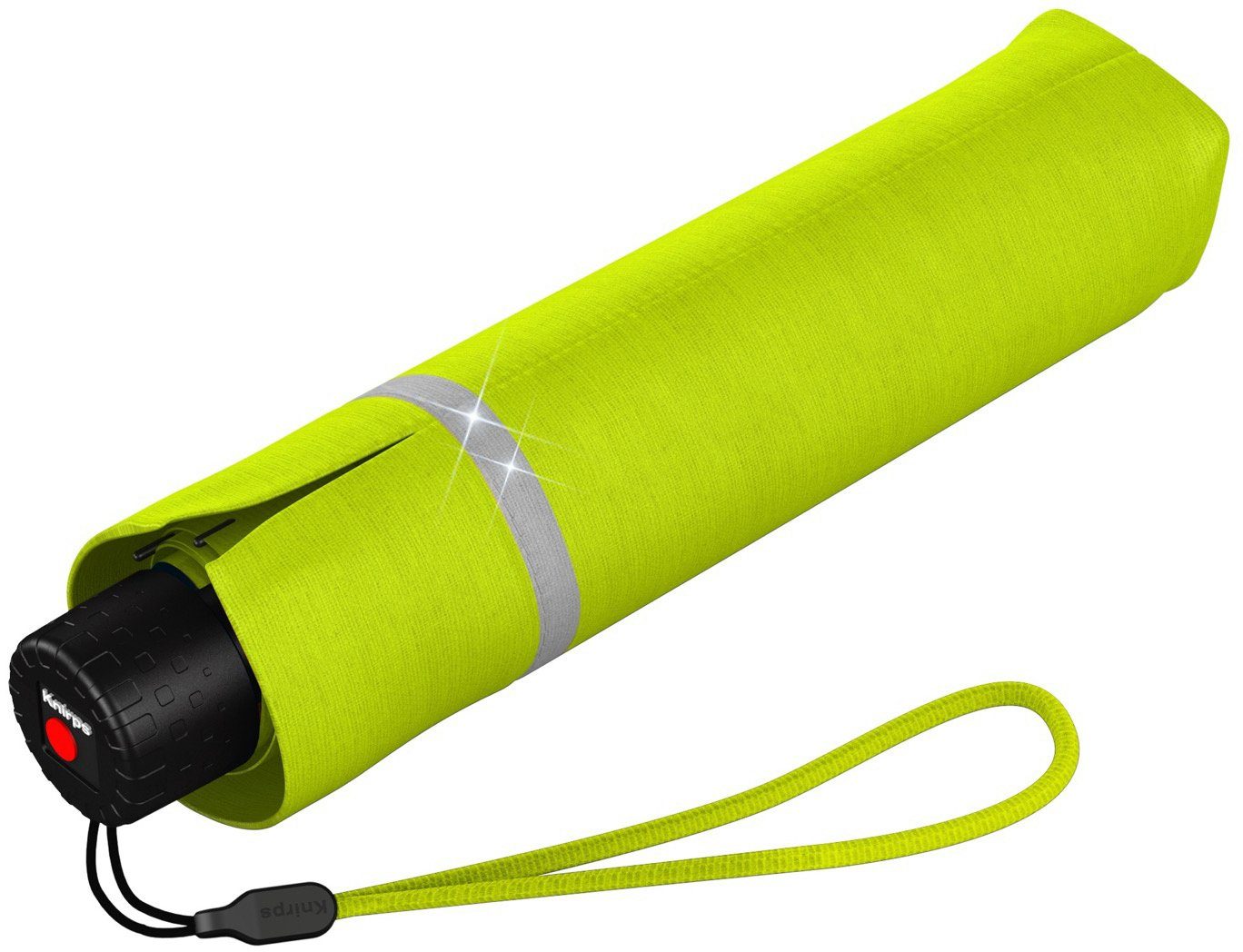 Knirps® Taschenregenschirm für mit Rookie umlaufendem, lime reflektierendem manual, Band reflective, Kinder
