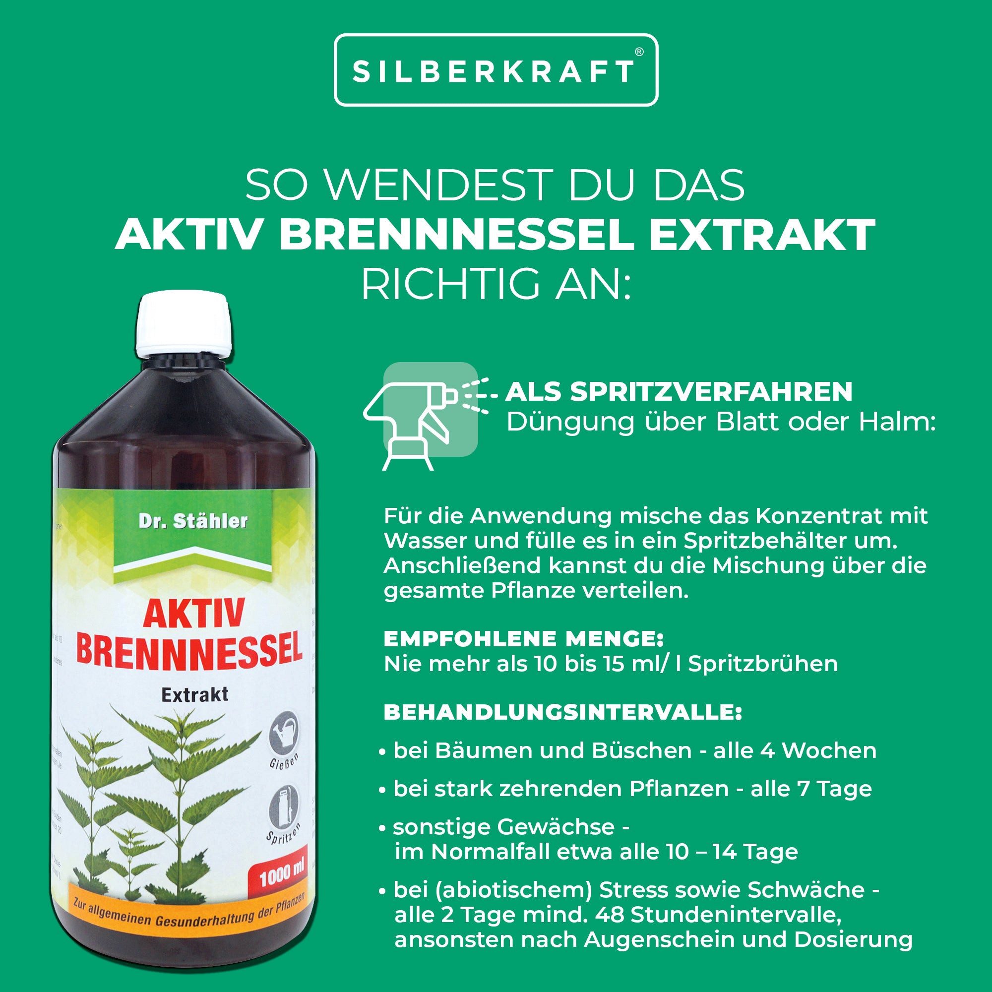 Dr. Stähler Pflanzenstärkungsmittel Aktiv Brennnessel Extrakt - Natürliches Pflanzenstärkungsmittel, Fördert Wurzelbildung, Blattgrün & gesundes Wachstum, 10-St., Für kräftige Pflanzen & gesundes Blattgrün, Vielseitig einsetzbar, für Garten & Balkon – Für Gemüse, Kräuter & Zierpflanzen